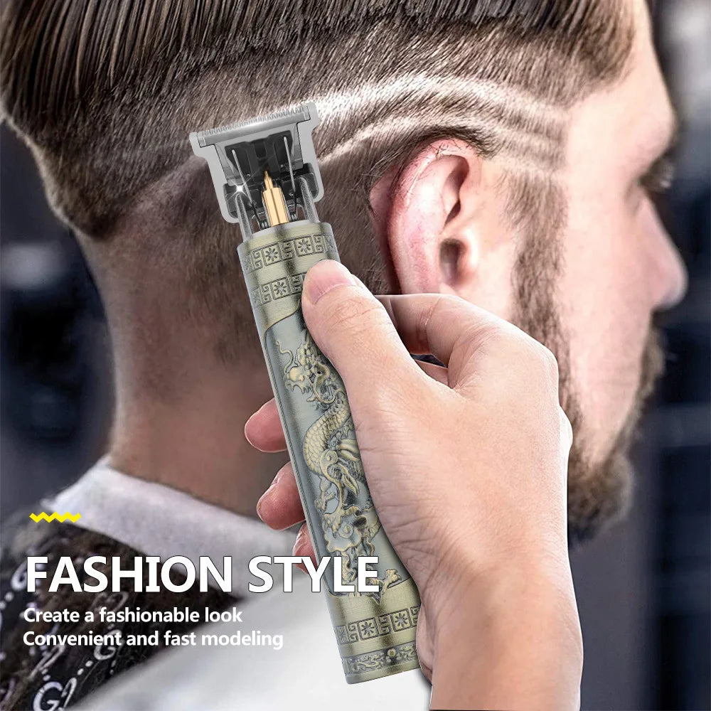 Máquina de cortar cabelo retrô T9 original, aparador para jaquetas, barbeador elétrico masculino, lâmina profissional para áreas sensíveis.