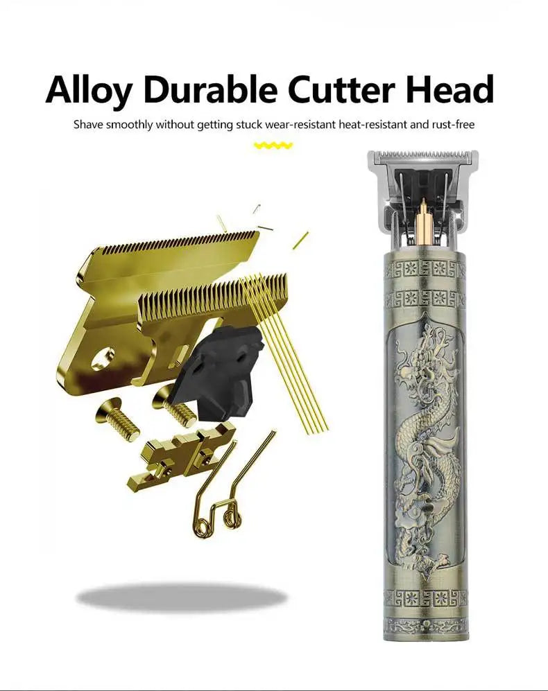 Máquina de cortar cabelo retrô T9 original, aparador para jaquetas, barbeador elétrico masculino, lâmina profissional para áreas sensíveis.