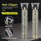 Máquina de cortar cabelo retrô T9 original, aparador para jaquetas, barbeador elétrico masculino, lâmina profissional para áreas sensíveis.