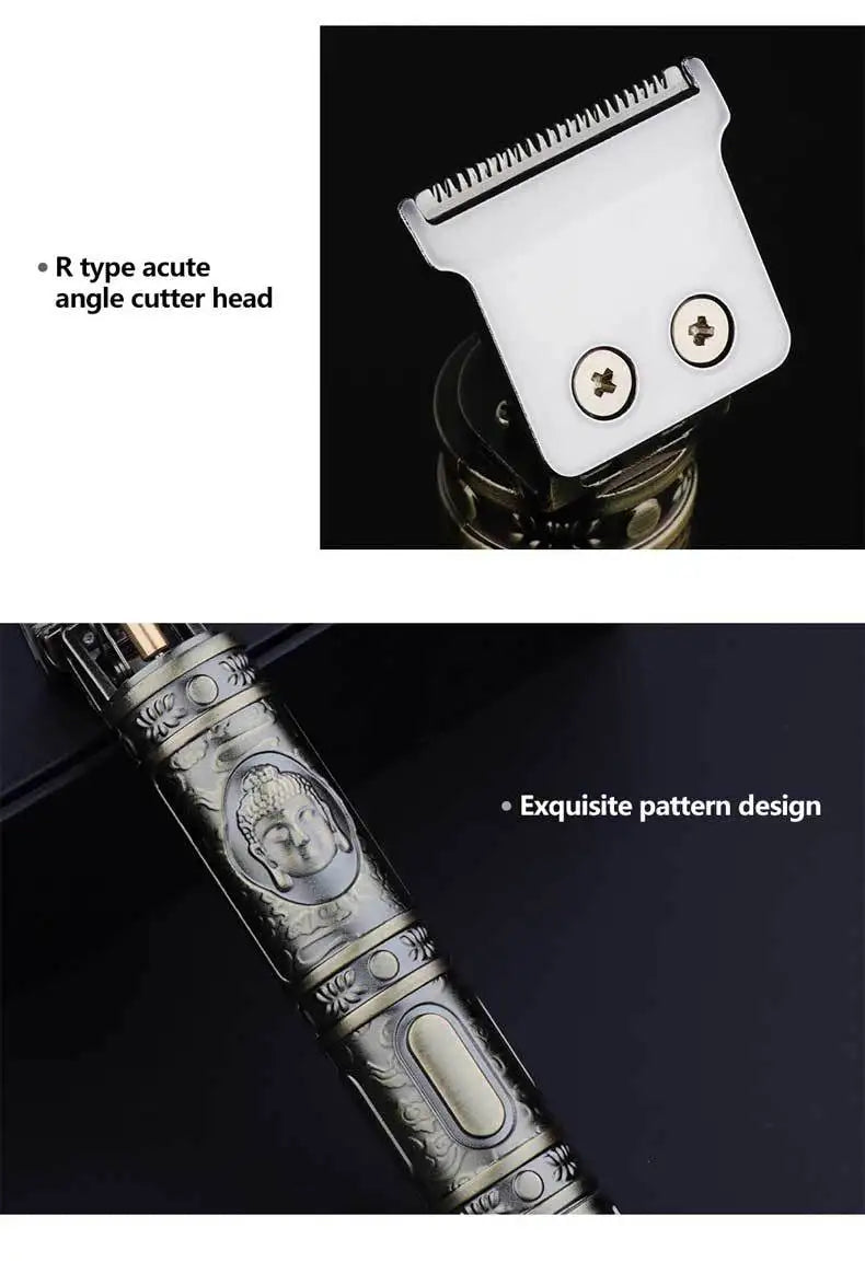 Máquina de cortar cabelo retrô T9 original, aparador para jaquetas, barbeador elétrico masculino, lâmina profissional para áreas sensíveis.