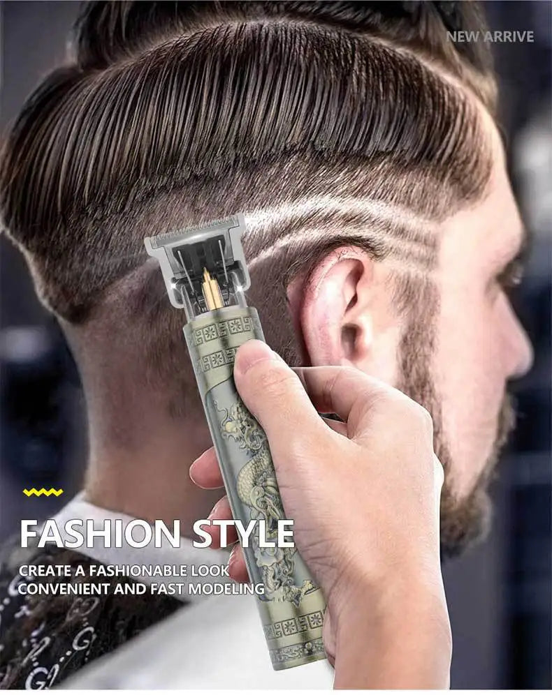Máquina de cortar cabelo retrô T9 original, aparador para jaquetas, barbeador elétrico masculino, lâmina profissional para áreas sensíveis.